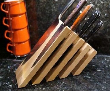 맞춤형 로고 지속 가능한 목재 부엌 자기 칼 블록 홀더