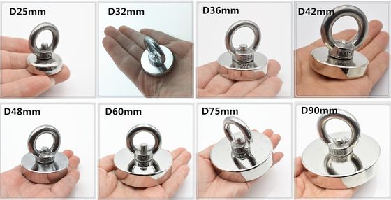 등급 NdFeb Dia 75mm 230KG 당기력 초강한 네오디미엄 낚시 자석