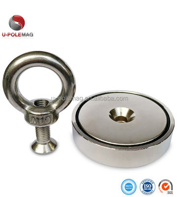 UPN04-75 350lbs 네오디미엄 낚시 자석 눈 볼트 및 /-0.1mm 허용 호크 유형
