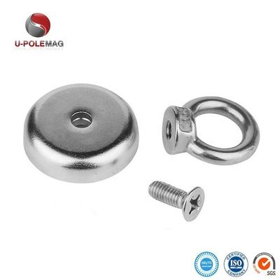 UPN04-75 350lbs 네오디미엄 낚시 자석 눈 볼트 및 /-0.1mm 허용 호크 유형