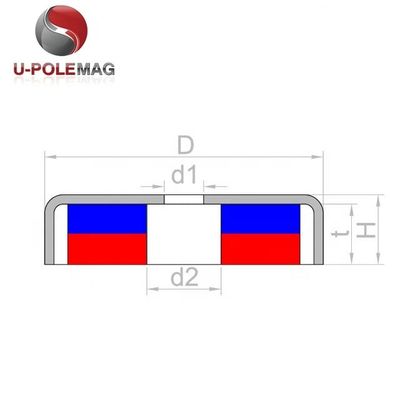 UPN04-75 350lbs 네오디미엄 낚시 자석 눈 볼트 및 /-0.1mm 허용 호크 유형