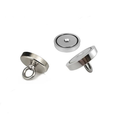 높은 자기력 NdFeB 낚시 자석 D80x19mm-M10 영구 자기장