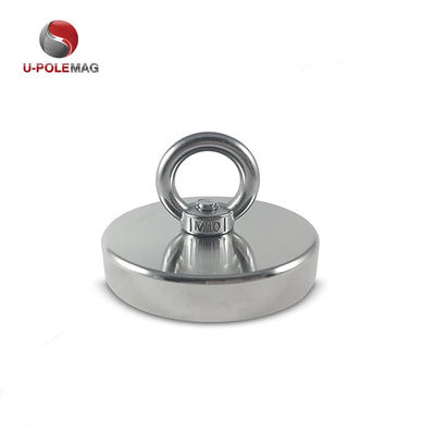 높은 자기력 NdFeB 낚시 자석 D80x19mm-M10 영구 자기장