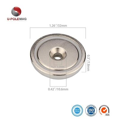 강한 NdFeB 희토류 반 침몰 네오디미움 컵 냄비 자석 ± 0.01mm 관용