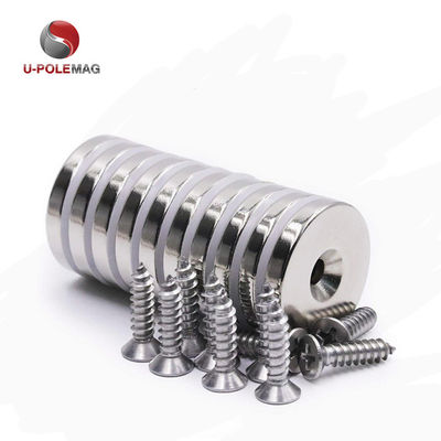 HTN04-60x15-8.5mm 니오디미움 반 침몰 냄비 자석 Ni-Cu-Ni 코팅
