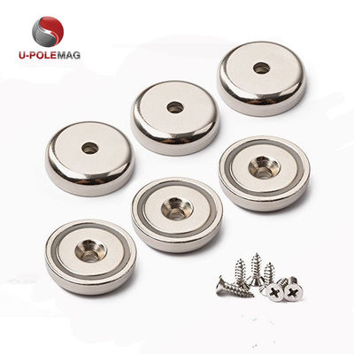 HTN04-60x15-8.5mm 니오디미움 반 침몰 냄비 자석 Ni-Cu-Ni 코팅