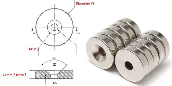 5.5mm 나사 크기의 산업 자석 맞춤형 NeFeB 냄비 자석