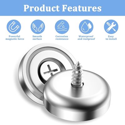 D20 MM 20lbs NdFeB Pot Magnet with Countersunk Hole 총 높이 H 7.2 mm 구멍 d1 4.5 mm