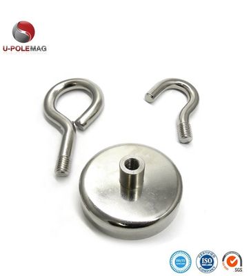 복합 물질 둥근 NdFeB 자석 네오디미움 냄비 자석 D60mm 160kg 힘
