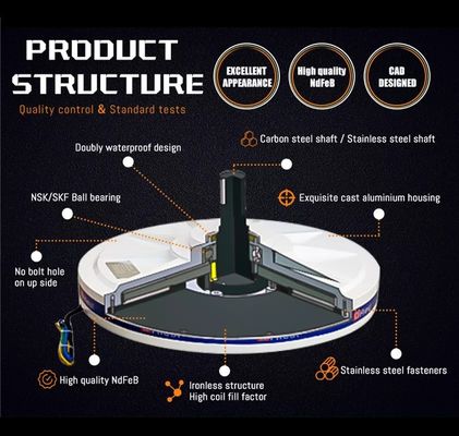 AFPMG560 5kw 220v 수직 축 풍력 터빈 발전기 20 년 설계 수명