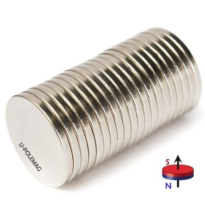 Ndfeb 자석 1.26" x 1/8" 디스크 희토류 영구 자석 산업 자석
