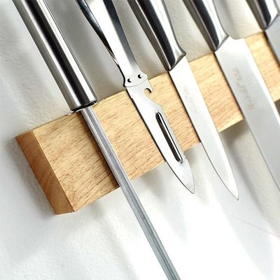 목재 자석 스트립 랙 자석 칼 홀더 자석 흡수 헝거 레버 부엌 액세서리