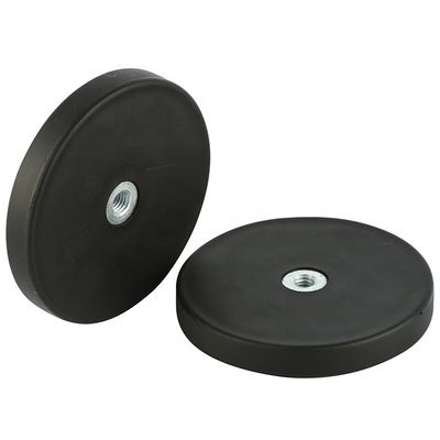 네오디엄 원 자석 D22x6mm와 M4 평면 여성 스레드 잡기 및 고무 표면