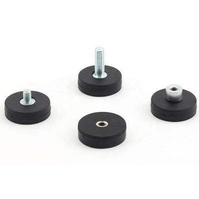 네오디엄 원 자석 D22x6mm와 M4 평면 여성 스레드 잡기 및 고무 표면