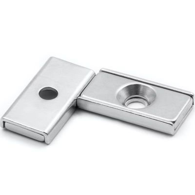 NdFeb 블록 마그네트 스틸 채널 POT 1 Countersunk 구멍 산업 처리