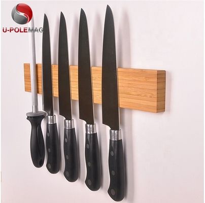 대나무 목재 부엌 칼 자석 홀더 강한 강력한 칼 랙 저장 디스플레이 조직자