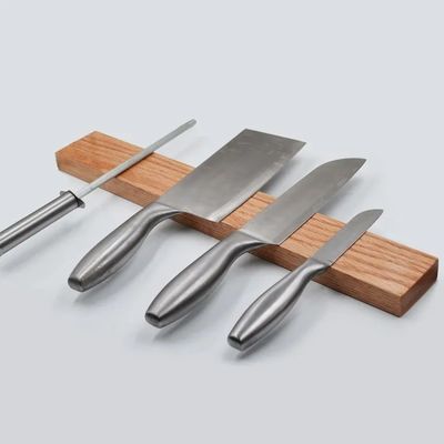 오크 목재 자기 칼 들고 벽 장착 공간 절약 부엌 액세서리 680-995g