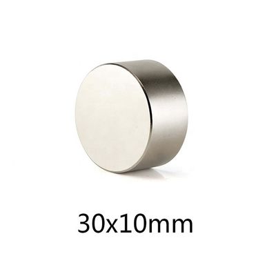 강력한 희토류 NdFeb 자석 영구 N52 축 원형 네오디미엄 자석 D30x10mm