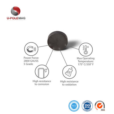 산업용 바륨 페리트 세라믹 디스크 자석 Hcj %/°C 0.25-0의 온도 계수4