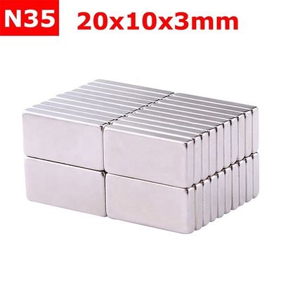 직사각형 얇은 자석 20x10x3mm 최대 작업 온도 80 센티그라드 3.3kg 힘